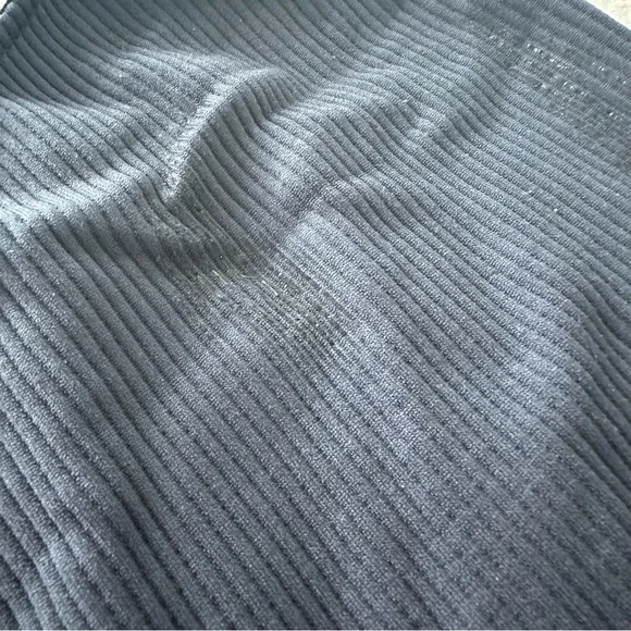 Navy Blue Ribbed Women's Top - Picture 3 of 3